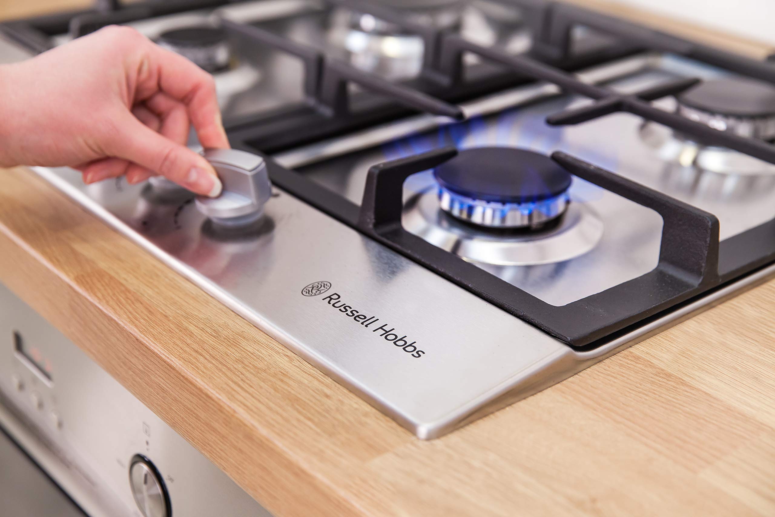 Russell Hobbs RH60GH402SS Stainless Steel 59cm Wide, 4 Burner Gas Hob