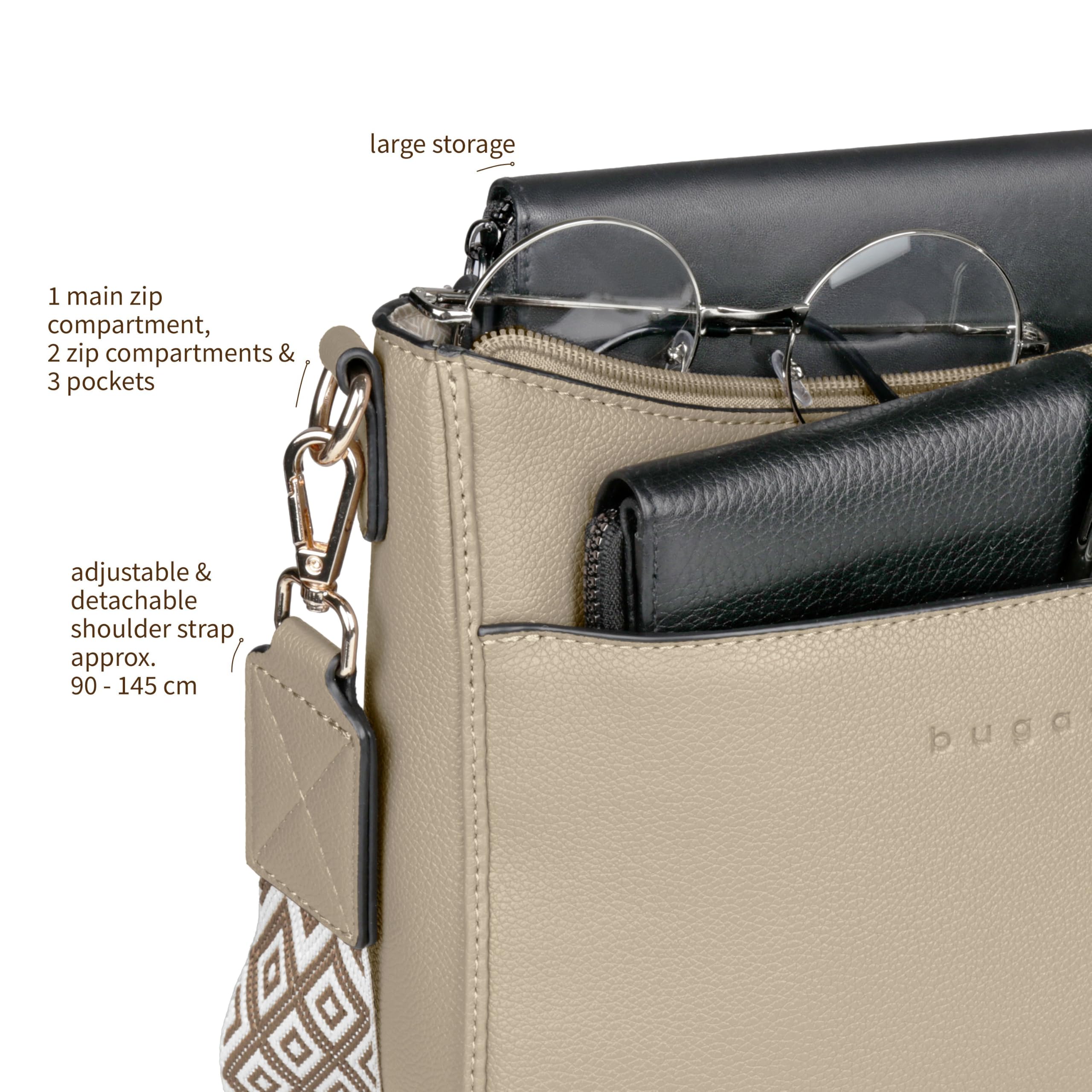 bugatti Mare 3.0 – Piccola borsa a tracolla da donna in ecopelle, elegante e maneggevole