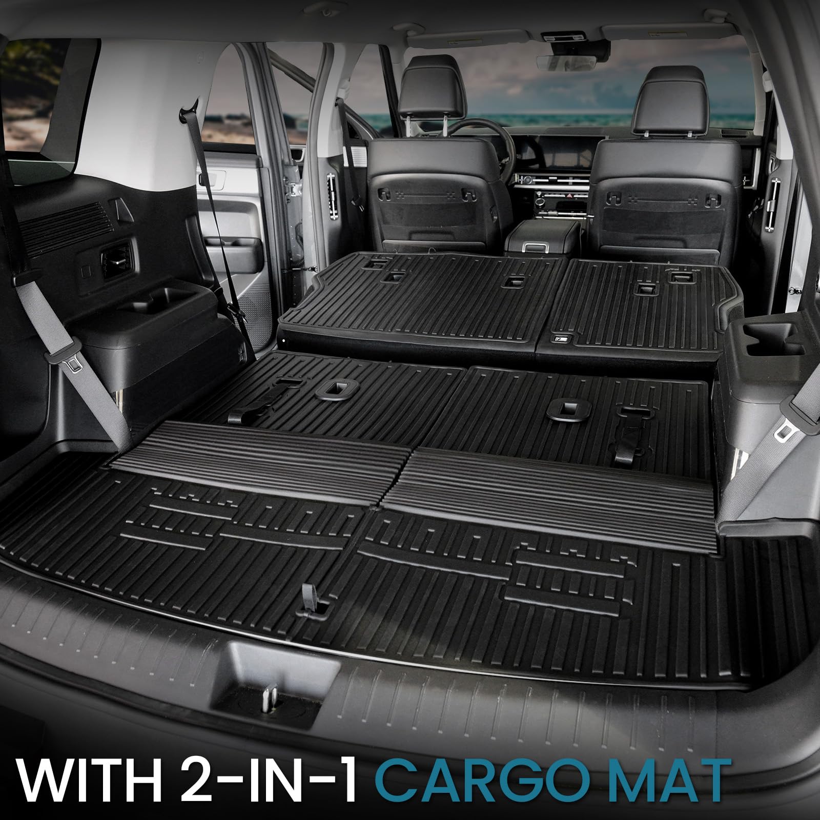 Backrest Mats Kick Mats for 2024 2025 2026 Hyundai Santa Fe 7 Seats Bench Seat Car Mat Accessories — view 3