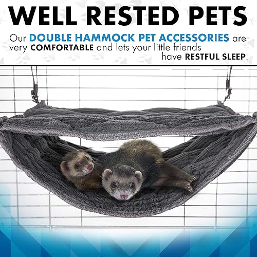 Miniatura 2 de Hamaca de hurón para jaula  Clips de felpa doble para colgar literas  perfecta para 2 o más mascotas pequeñas (ratas, hurones, hámsters, cobayas,