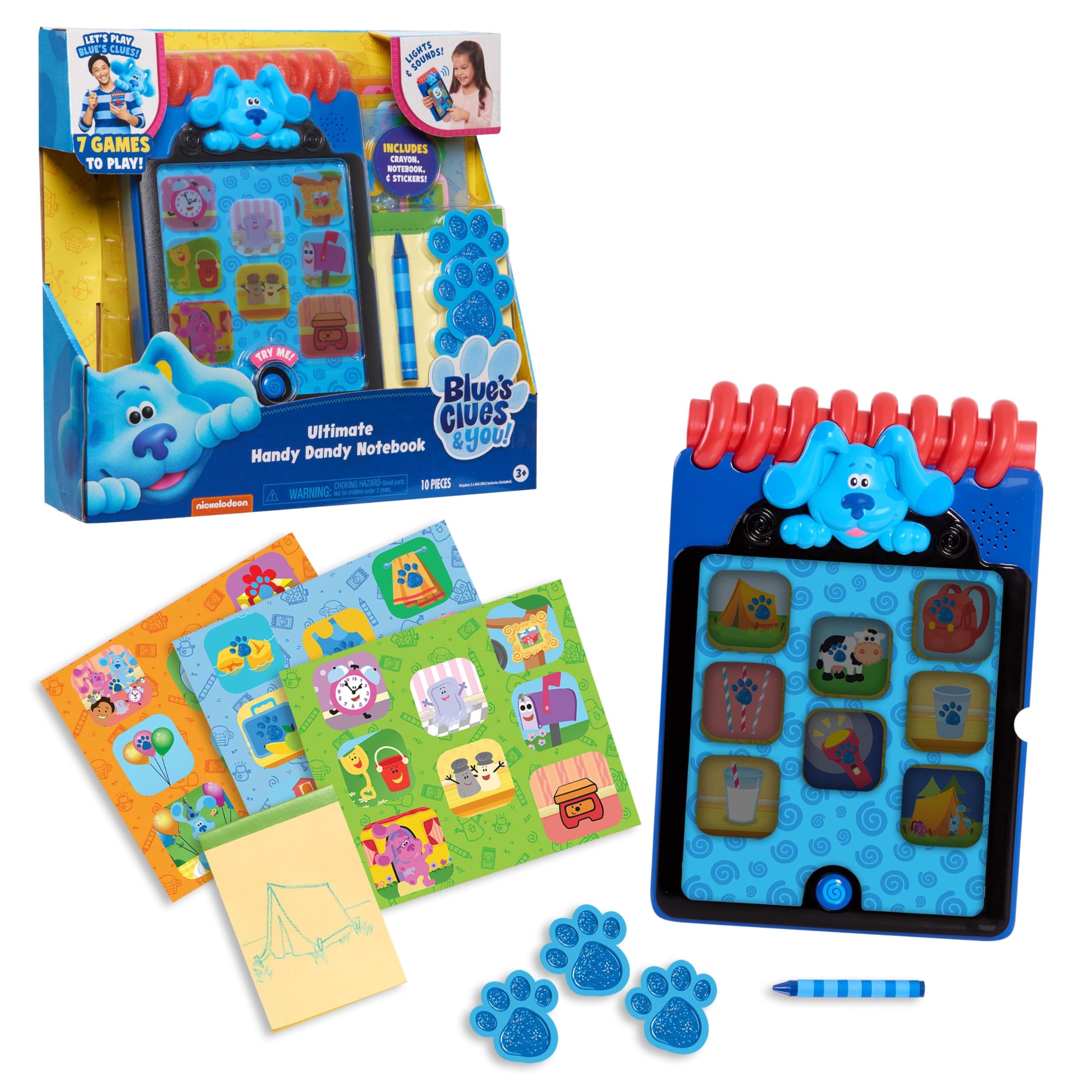 Blue's Clues & You! Ultimate Handy Dandy Notebook, Interactive Kids Toy with Lights and Sounds, Blue's Clues Game, Kids Toys for Ages 3 Up by Just Play