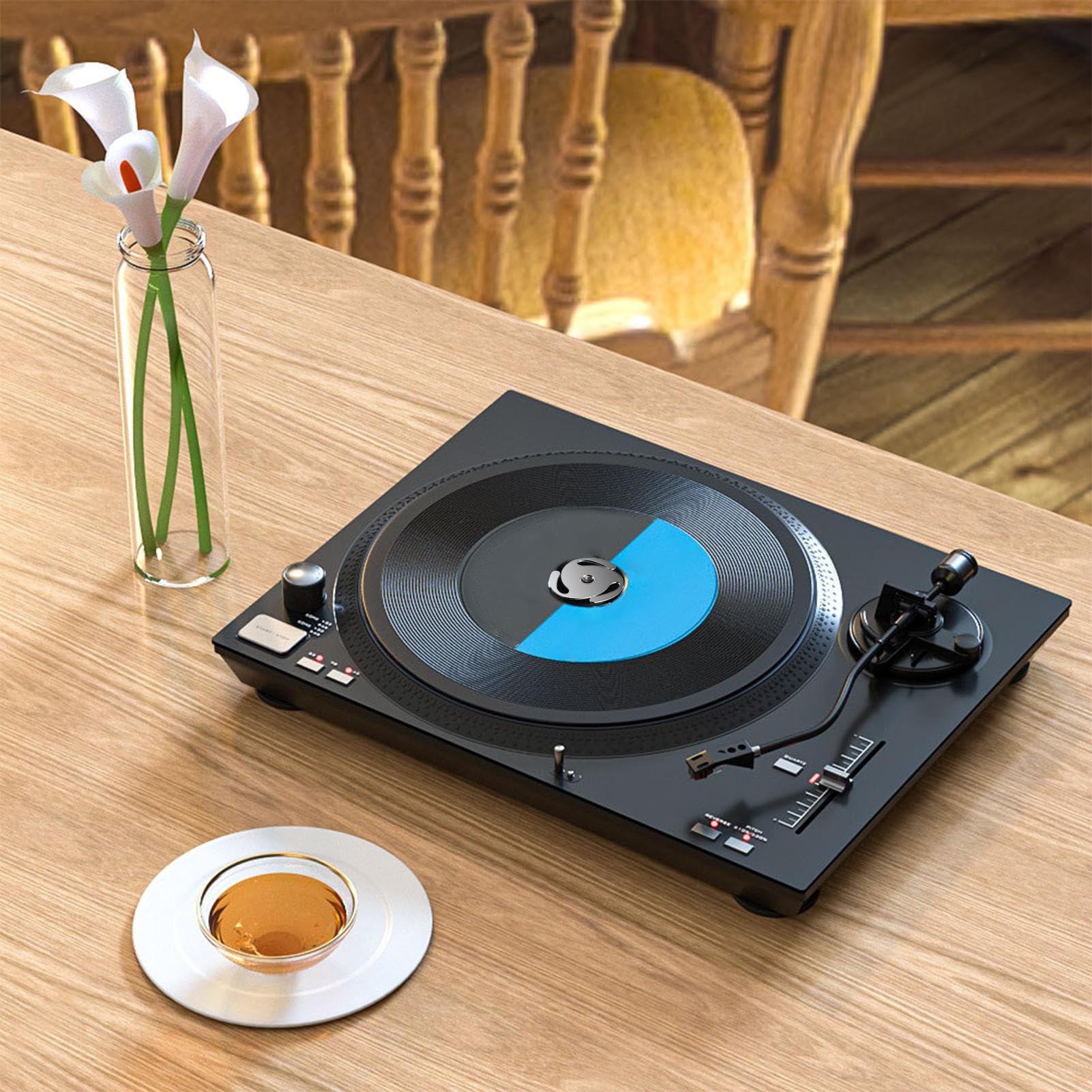 45 U/min Adapter Für Schallplatten,Stabiler Und Leichter Einsatz Aus Aluminium | Solider Schallplattenadapter - Für Zuhause DJ Café Musikliebhaber Enthusiast Indoor