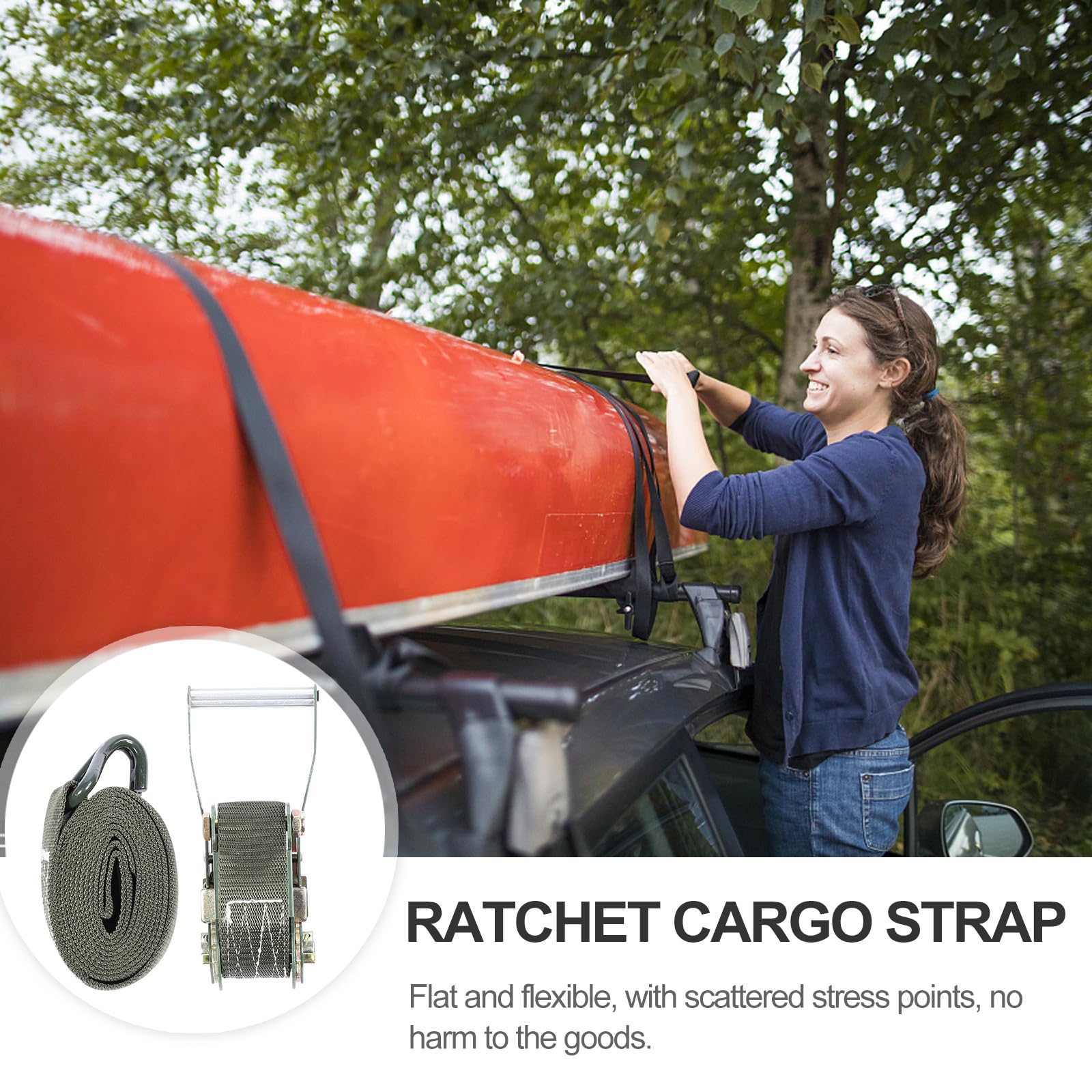 SHINEOFI Ratschen Spanngurt in Militärgrün aus Polyester und Metall Flach und Flexibel Einfach zu Montieren zum Sichern von Motorrädern und Ladung Zufällige Farbe
