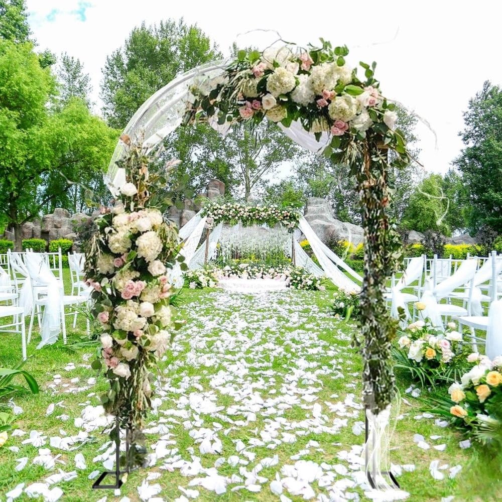 Metalowa pergola, łuk ślubny, stojak na tło, pnącze, roślina do ogrodu kwiatowego, kratka (120x240 cm)