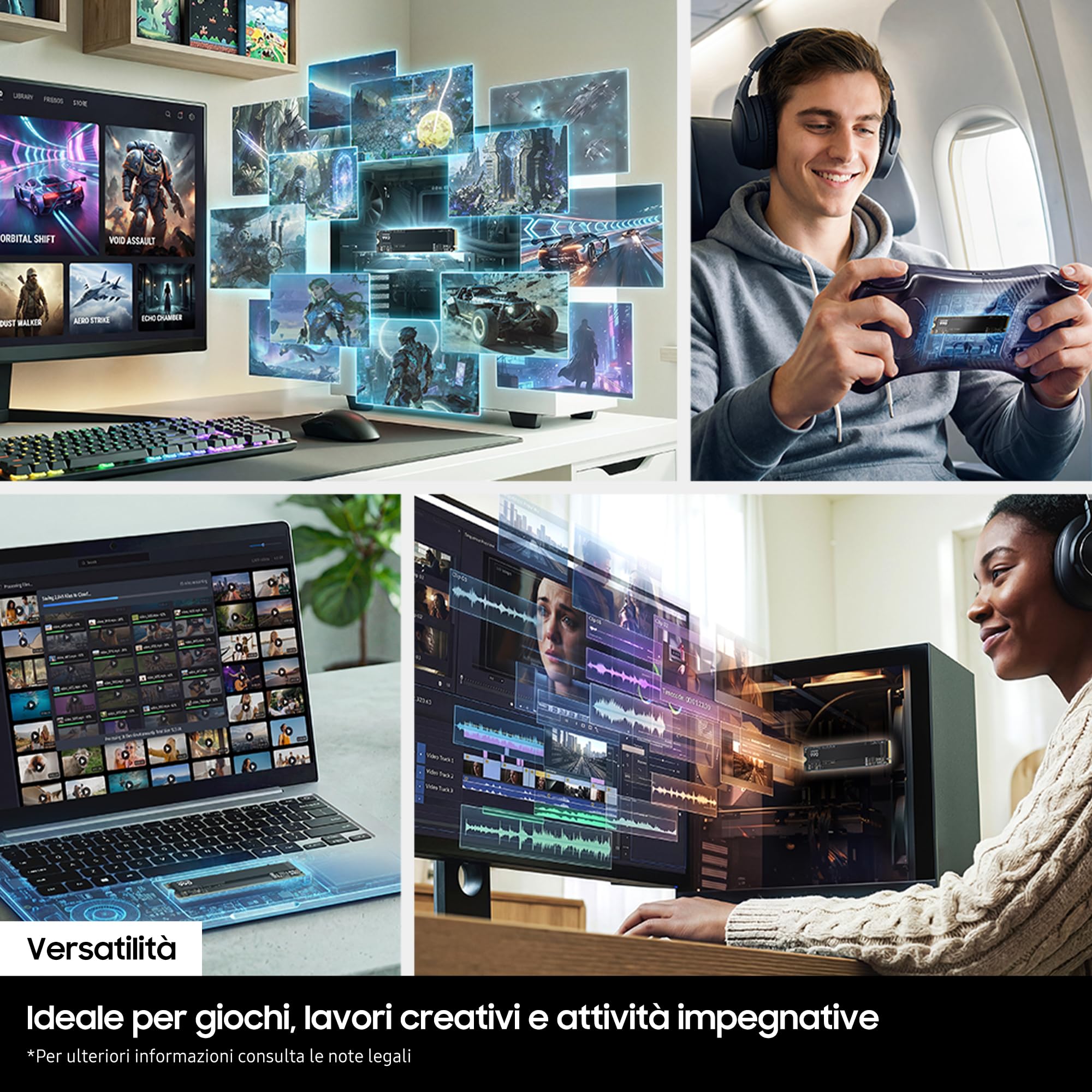 Samsung SSD Interno 990 da 1TB, Disco Solido Interno, MZ-V9V1T0BW, Velocità di lettura fino a 7.250 MB/s e di scrittura fino a 6.450 MB/s, SSD interno per un trasferimento dati veloce