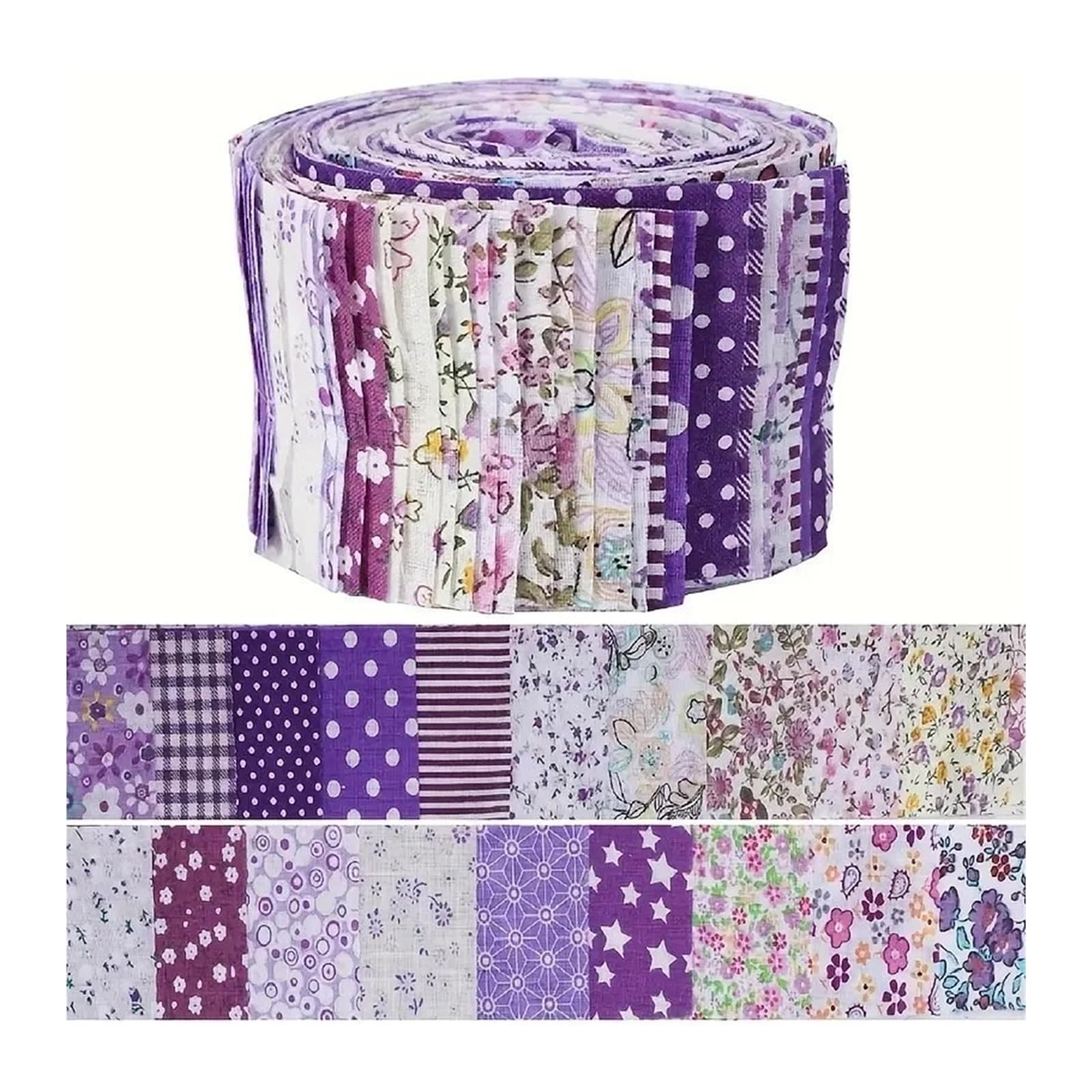 Patchwork Fabric Fabric Jelly Roll - 40 Precut Strips (6.35 X 49.78 Cm) for Quilting and Sewing