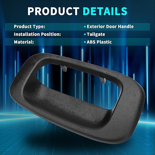 Vista 3 de IRONTEK Bisel de repuesto negro para manija de puerta trasera compatible con Chevrolet 99-07 Silverado 1500/Silverado 2500, para GMC 99-07 Sierra