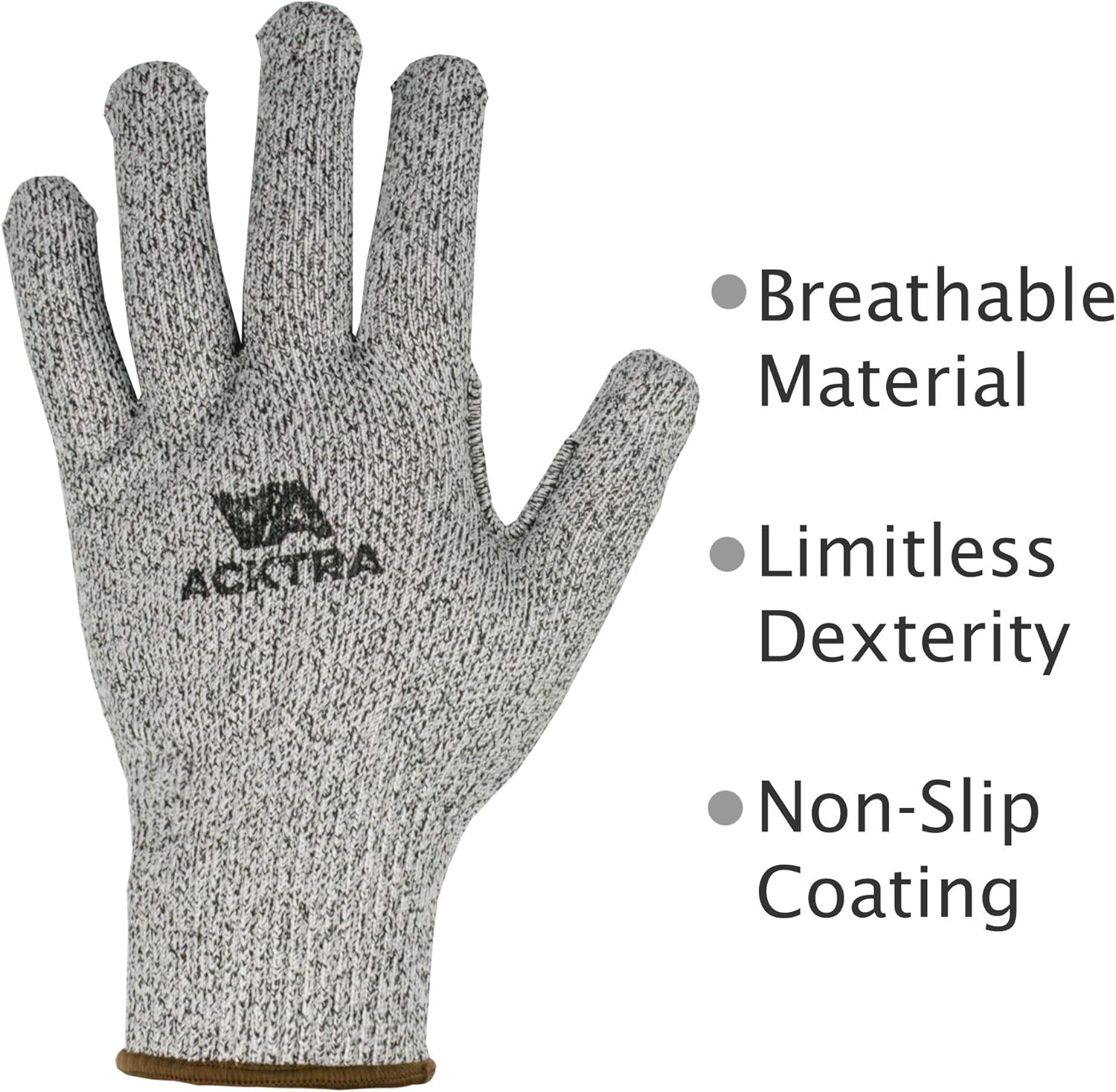 ACKTRA Level 5 Cut Resistant Safety WORK GLOVES, 6 pairs
