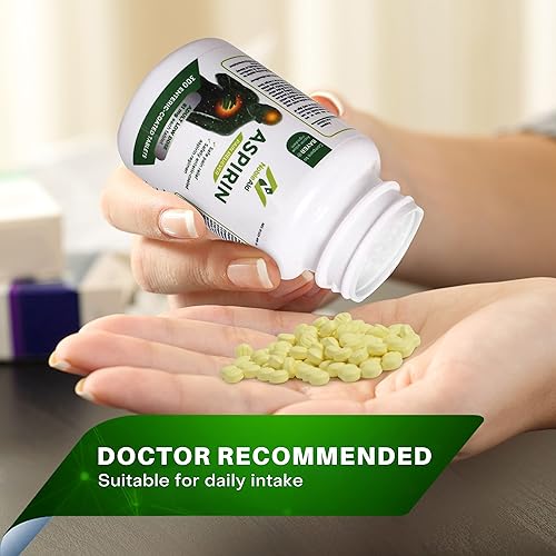 Miniatura 5 de Aspirina pura para bebés de dosis baja de 81 mg para adultos, 300 tabletas de aspirina con recubrimiento entérico para hombres y mujeres, alivio