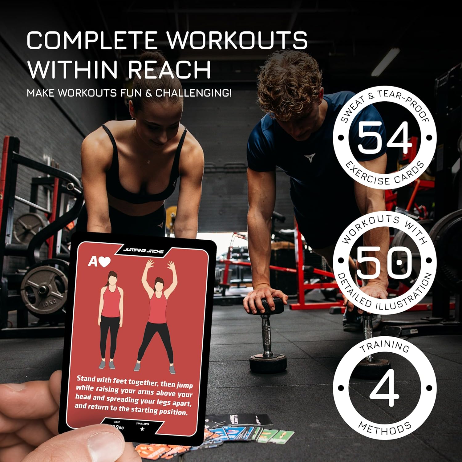 BREAKING LIMITS Workout Cards Deck - Body Weight Exercise Cards for Home Workouts - Fitness Cards for Men & Women - Body Deck for Weightlifting - Workout Card Games
