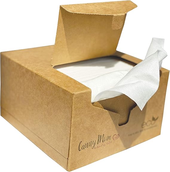 CannyMum 200 Bamboo Dry Wipes, Sensitive Skin Baby Wipes, Makeup