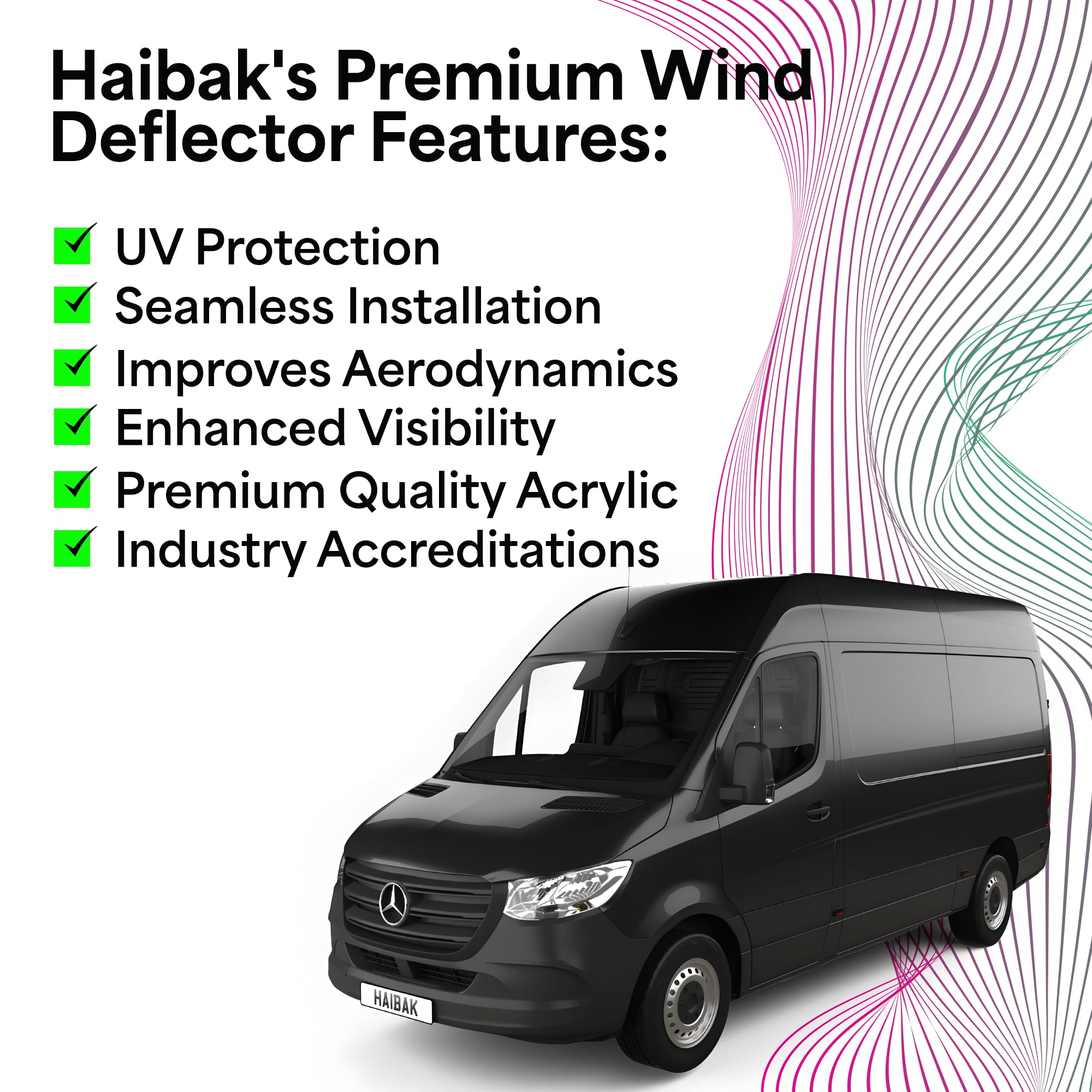 J&J AUTOMOTIVE | GP Wind And Rain Deflector Suitable For Sprinter W906 2006-2018, Black, Tinted, Set Of 2, Aerodynamic, Easy To Install, Attachment With Clips