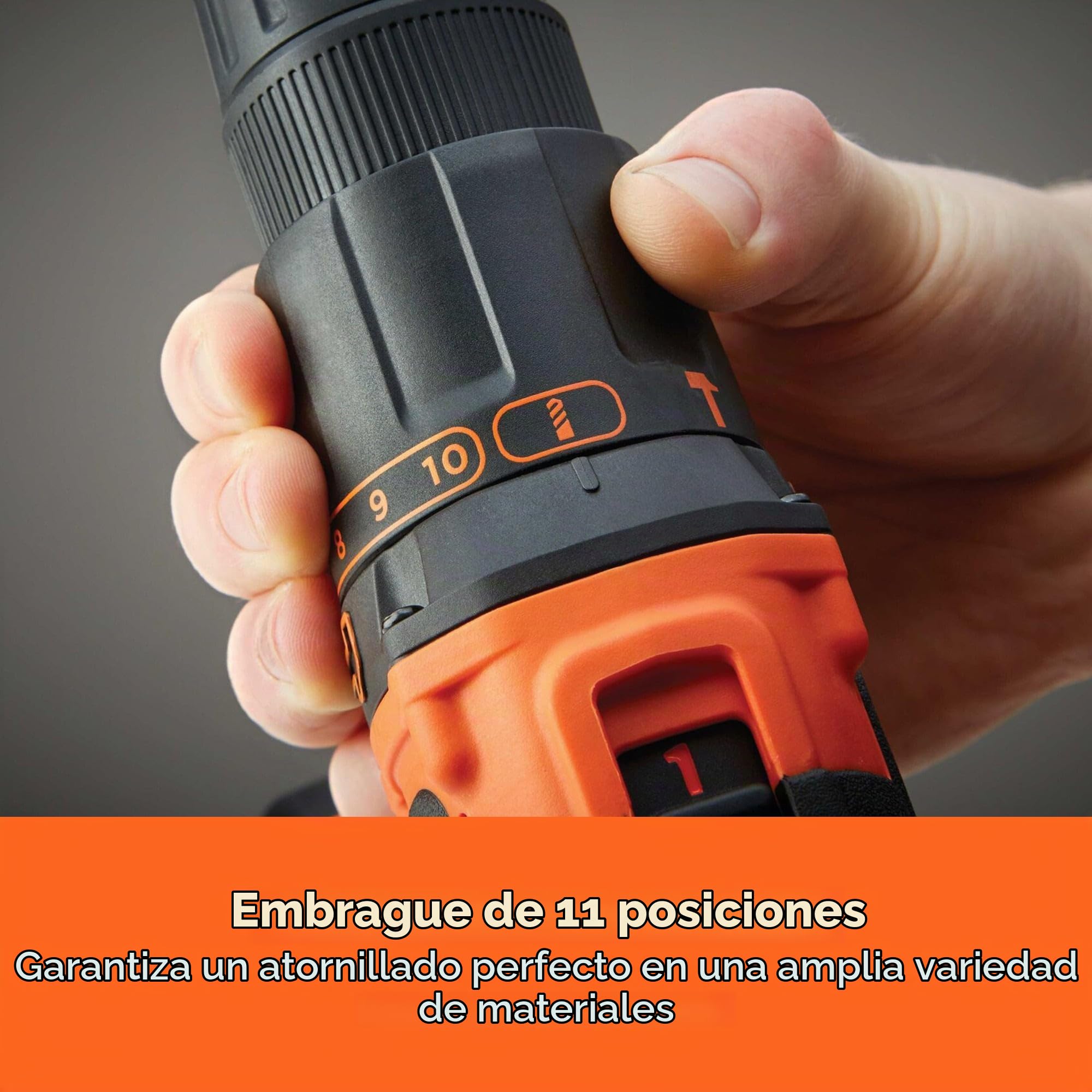 BLACK+DECKER Taladro de percusión 18V, 2 baterías 2Ah, cargador 400mA, 100 accesorios, maletín, BDCHD18D2AB-QW