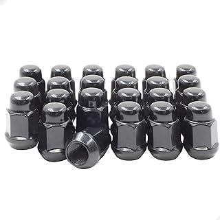 Wheel Accessories Parts Set of 23 Lug Nut Kit Black 1/2" Thread Aftermarket 1987-2018 Jeep Wrangler JK 2002-2012 Jeep Liberty 1993-2010 Jeep Grand Cherokee