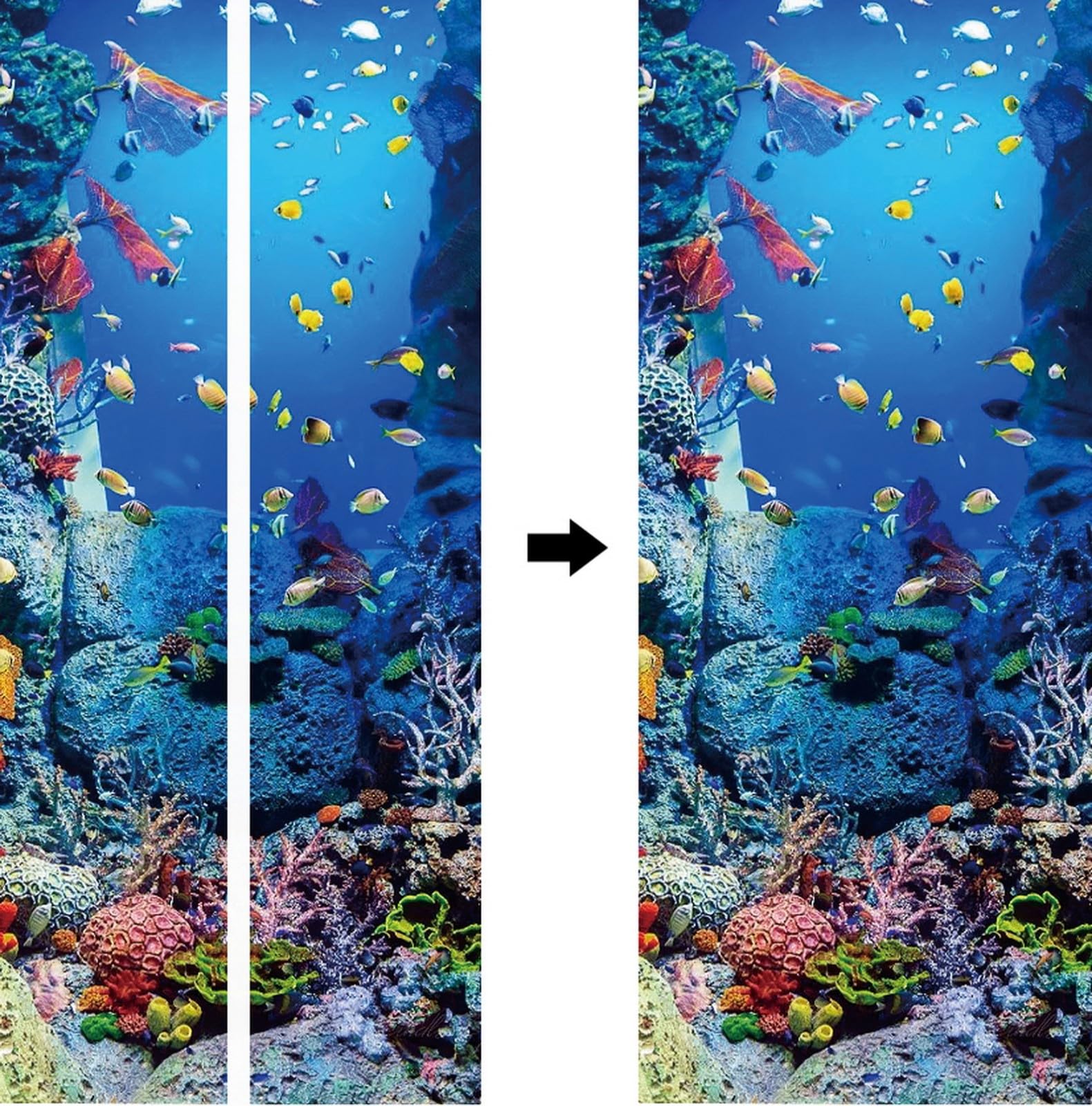 A.Monamour Adesivo Porta Autoadesiva 3D Barriera Corallina Di Pesci Sottomarini Sotto Il Tema Nautico Del Mare Vinile PVC Adesivi per Porte Interne Pellicola Adesiva Poster Murale Parete 85x200cm