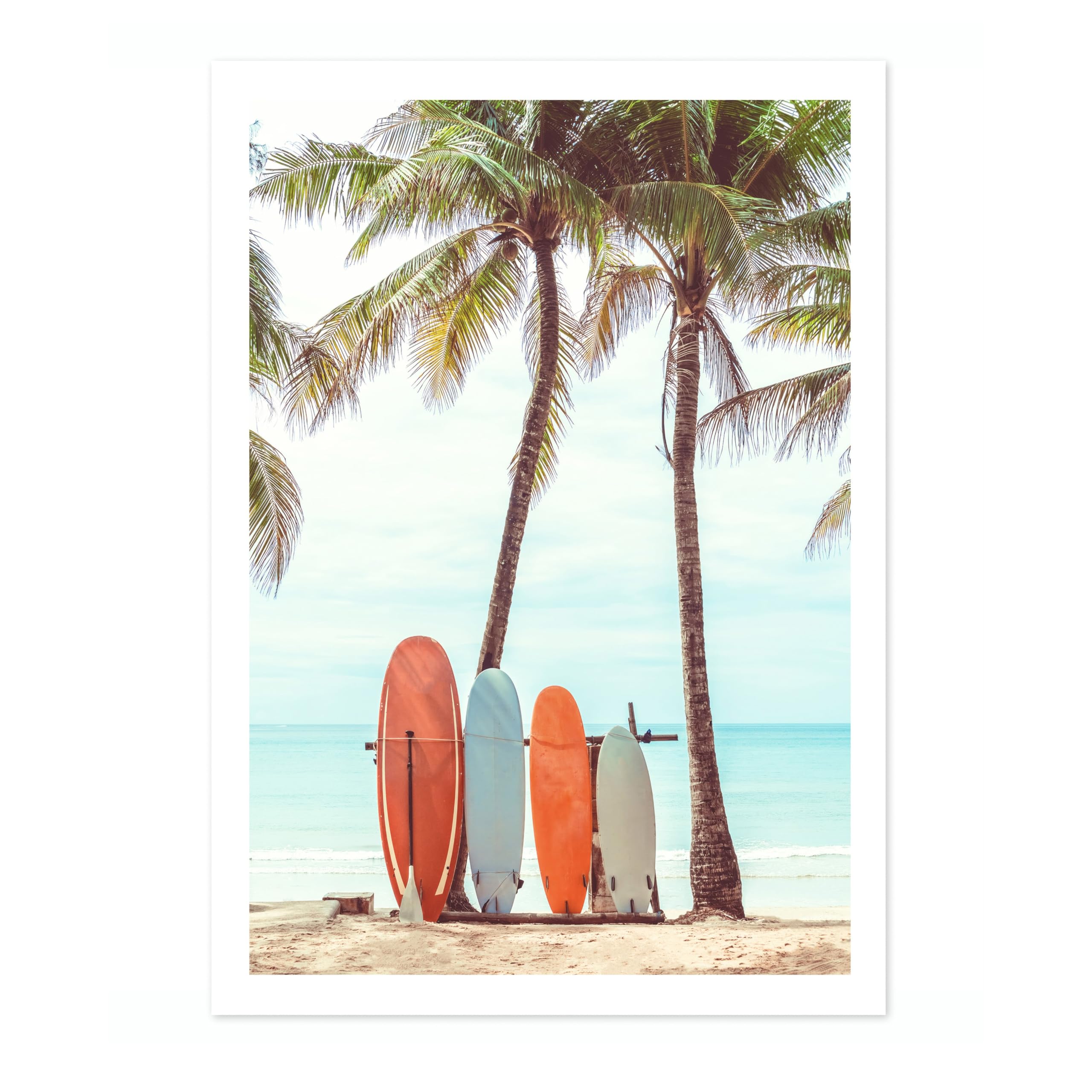 Beach Boards Poster, Photography Print, Natural Landscape Wall Art, Minimalist Modern Art Pictures, Living Room Home Decor, Archival Matte, A2 (Print Only) - 59.4x42cm