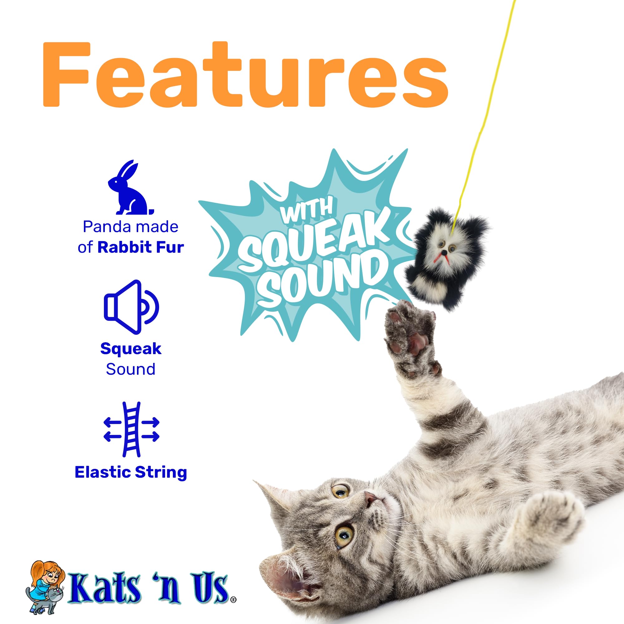 Amazon.com : Kats'N Us 6 Inch Shake'N Squeak Bouncy Panda Cat Toy