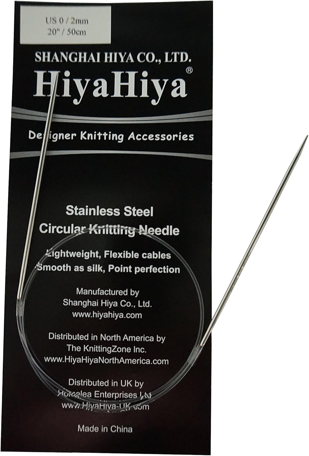 HiyaHiya Circular Knitting Needles 20 Inch - Size US 000 (1.5mm) Steel Needles