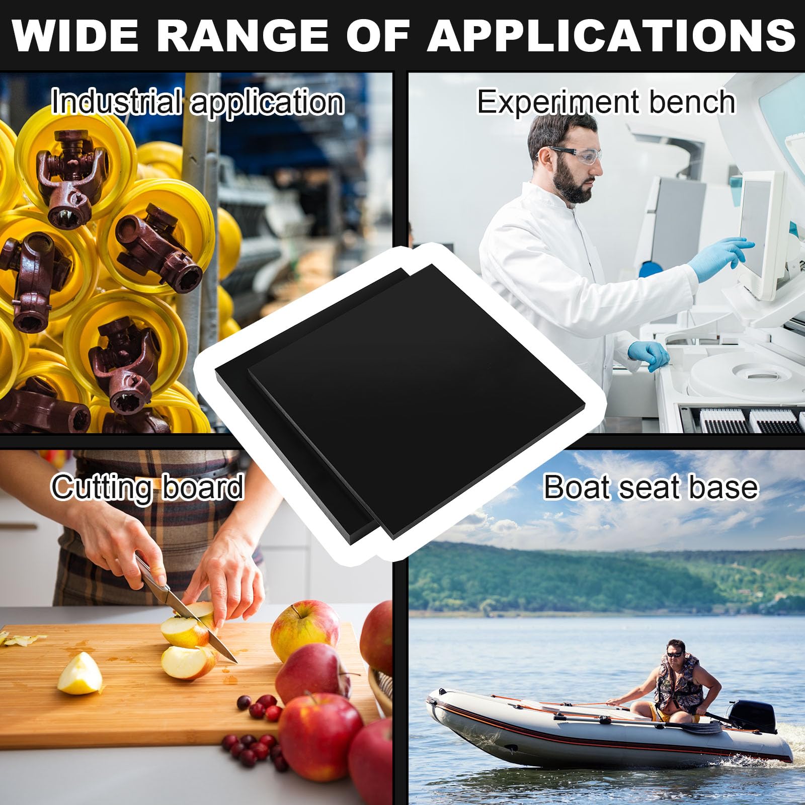 HDPE Plastic Sheets - 12x12, 1/2" & 1" Thick -6