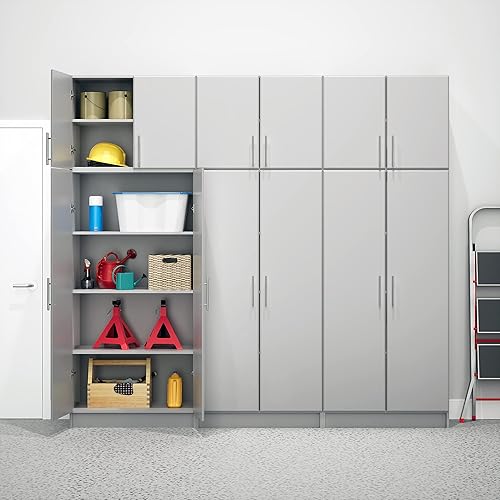 Miniatura 12 de Prepac Elite - Armario de pared de 54 pulgadas, armario de almacenamiento gris claro con 2 estantes ajustables, almacenamiento para despensa, cocina