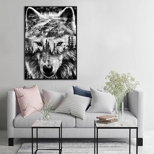 Miniatura 7 de BOHADIY Kits de pintura de diamantes para adultos y niños, lobo 5D, kits de arte de diamantes para adultos, niños principiantes, pinturas con gemas