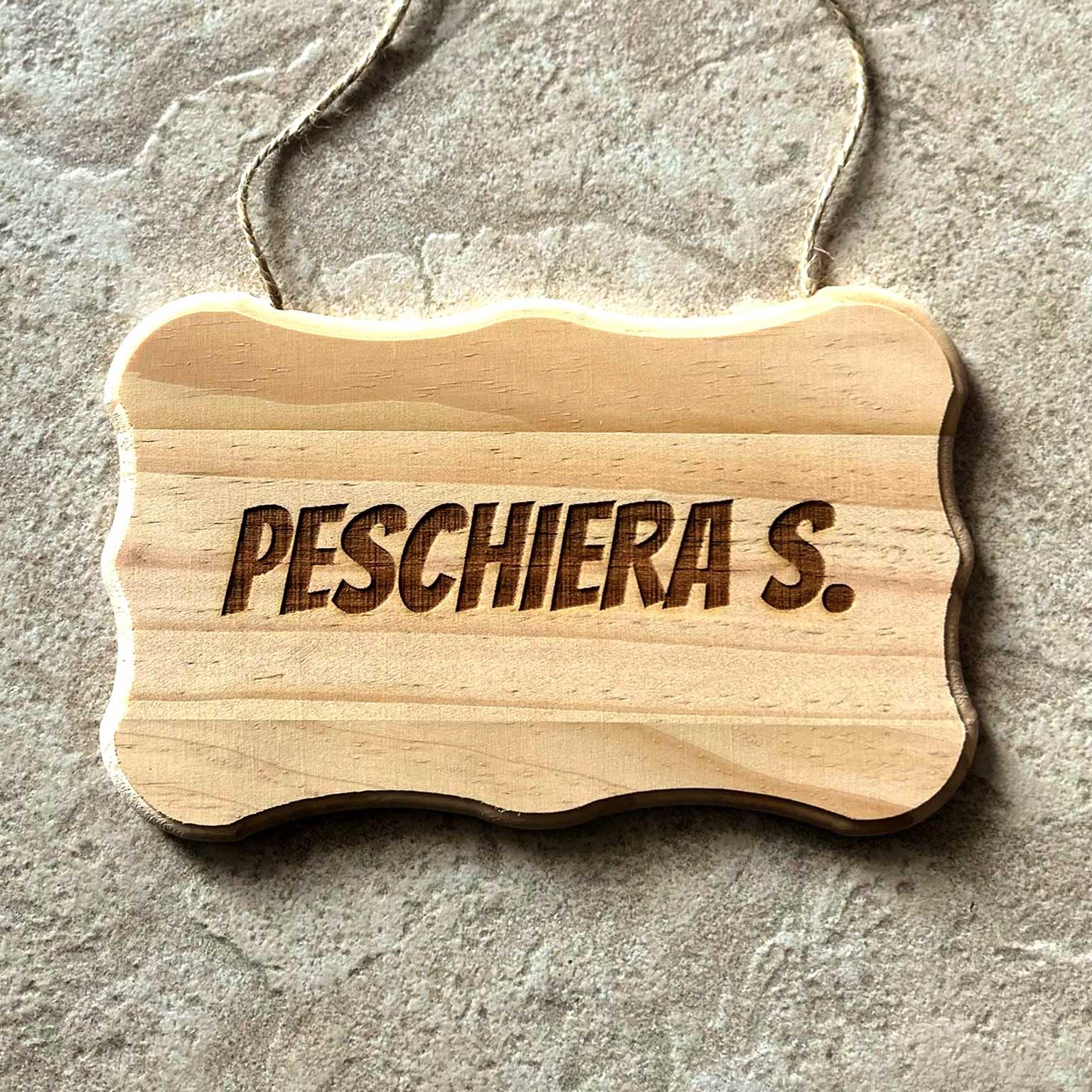 Targhetta In Legno Personalizzabile Per Porta - Con Corda In Canapa, Ideale Per Cognome, Nome O Frasi - Per Casa, Natale O Feste - Foto 6