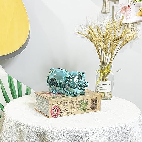Miniatura 10 de Alcancía de cerdo de cerámica para adultos, banco de ahorro de dinero para niños, bonito banco de monedas decorativo para el hogar, regalos de