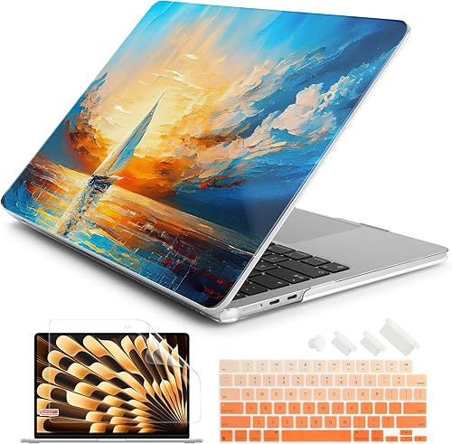 Batianda Estuche Premium para Nuevo MacBook Air de 15 Pulgadas 2025 M4 2024 2023 con Chip M3 M2 Modelo A3114 A2941, Estuche Protector de Plástico