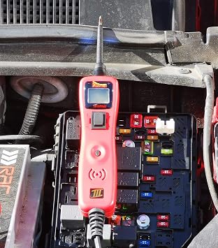 Power Probe PP319FTCRED Power Probe III Circuit Tester Kit, DC Voltmeter & Continuity Tester, Supplies Power or Ground, Min/Max Capture, Audio/LED Indicators, 20 ft Lead, 12–24V