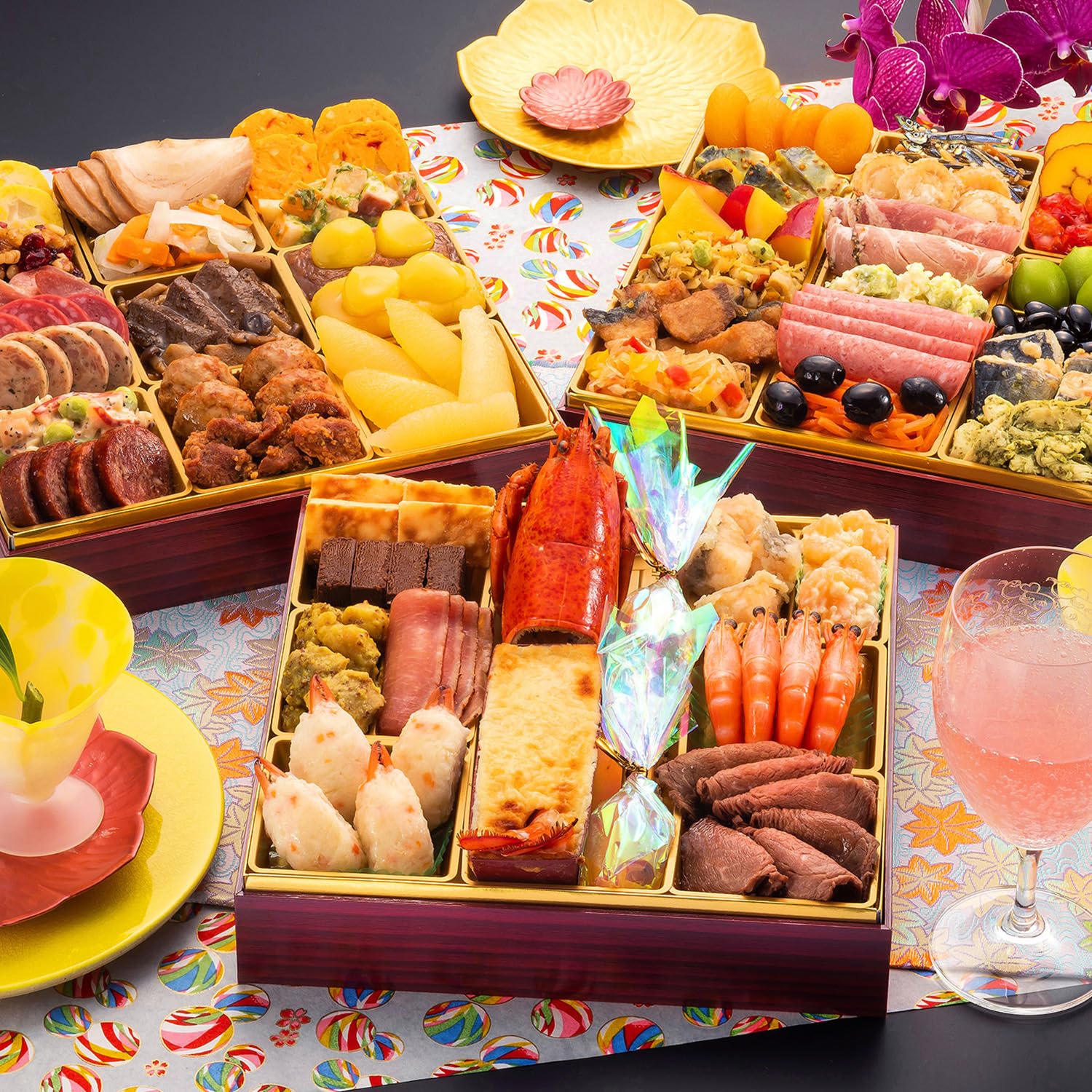 博多久松 洋風定番三段重おせち Akasaka 特大8寸3段重 全48品