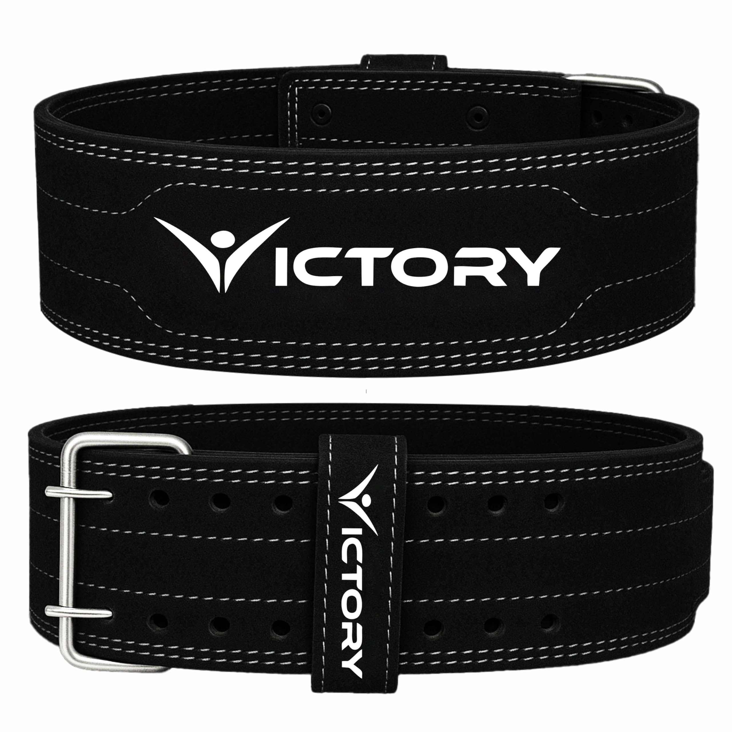 VICTORY Leather Multipurpose Weight Lifting Belt & Abdomen Support for Back Support - Comfortable & Durable for Weightlifting, Gym, Workout, Bodybuilding, Lumbar Back Supporting - Black (M)
