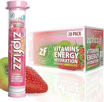 Amazon.com : Zipfizz Daily Energy Drink Powder, Strawberry Kiwi