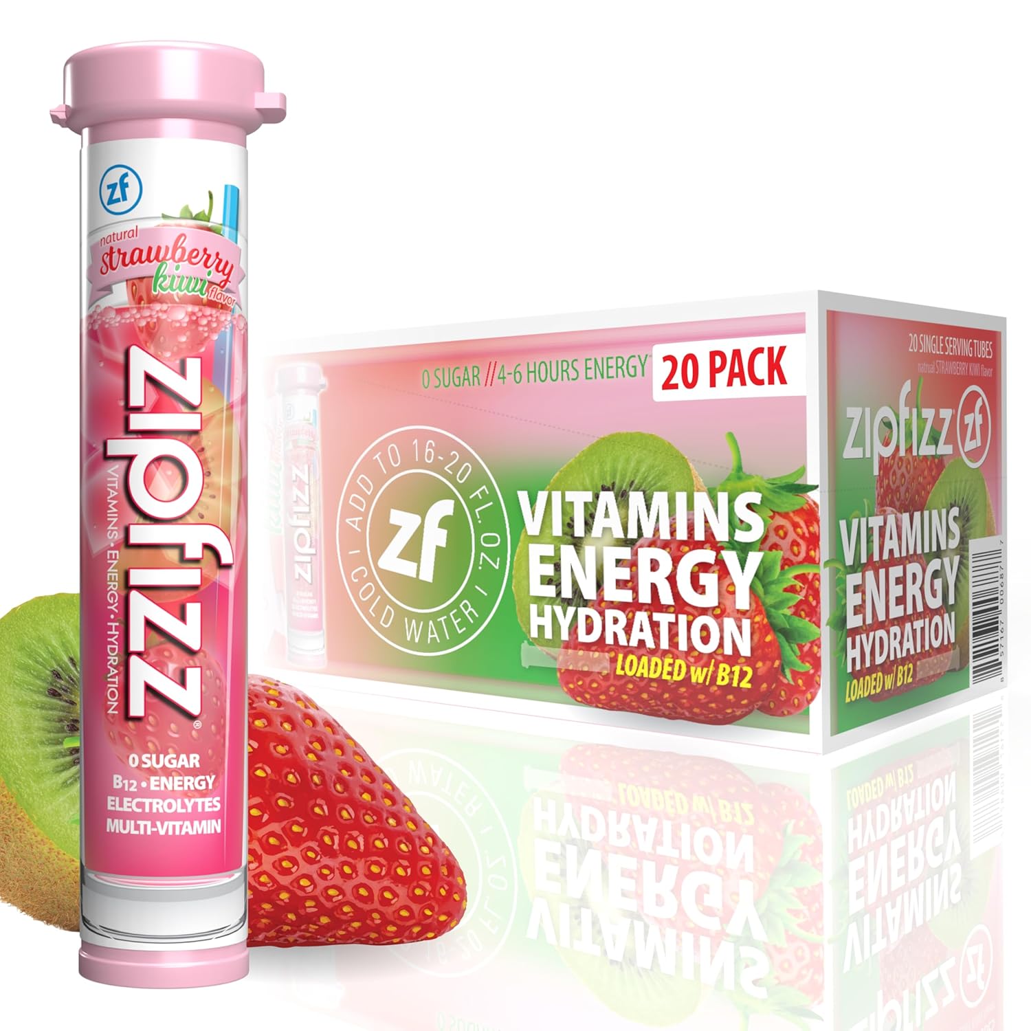 Zipfizz Daily Energy Drink Powder, Strawberry...