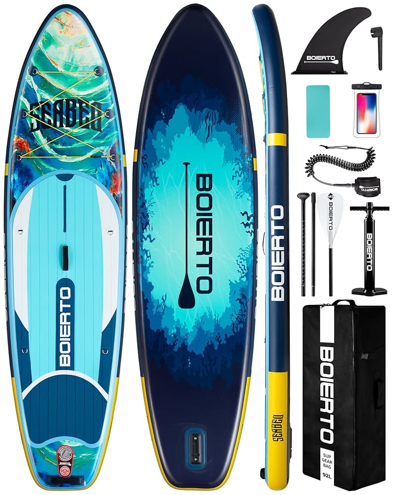 美品　BOIERTO スタンドアップパドルボード1回使用　送料込み！　SUP Amazon | BOIERTO 空気注入式 スタンドアップパドルボード 10