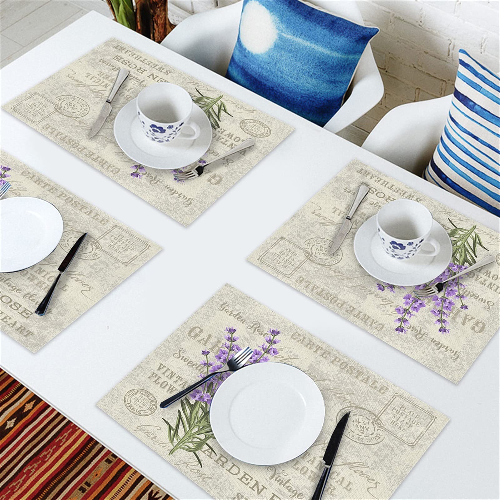Matches21 Placemats Placemats Motief kleurrijke harten & houten Matches21 Placemats Placemats Motief kleurrijke harten & houten