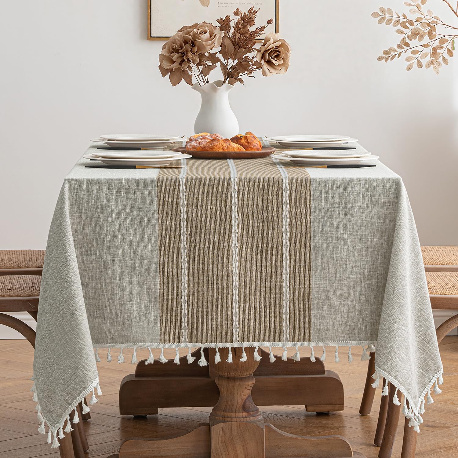 Tovaglia Rettangolare Con Bordo Elastico, Poliestere Effetto Legno Girasole, 61 X 121,9 Cm - Lavabile, Per Tavolo Picnic E Cucina