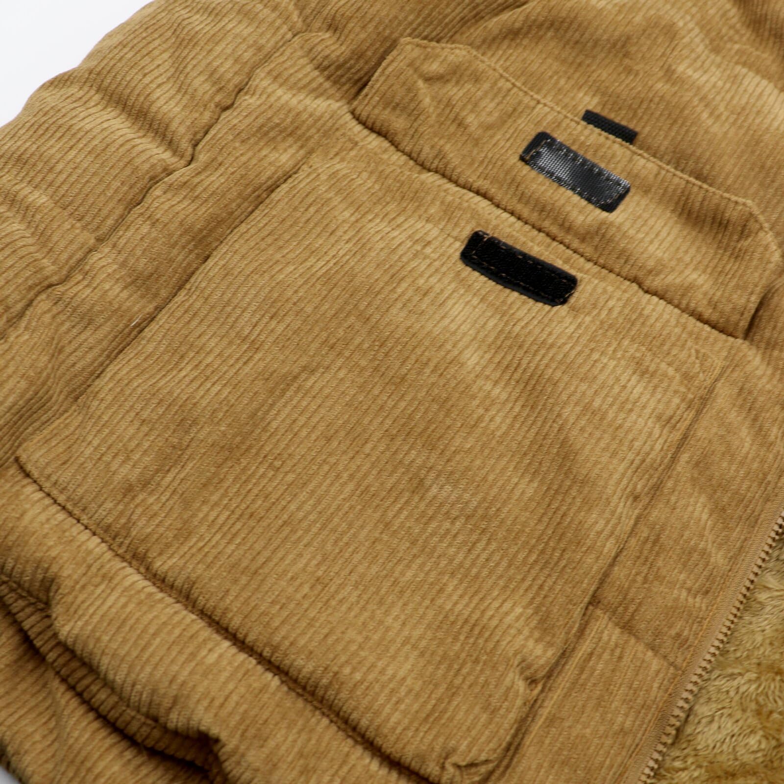 Hombre Chaleco de Pana, Chaqueta con Forro Polar Calentador sin Mangas Acolchada, Chalecos Invierno con Cremallera