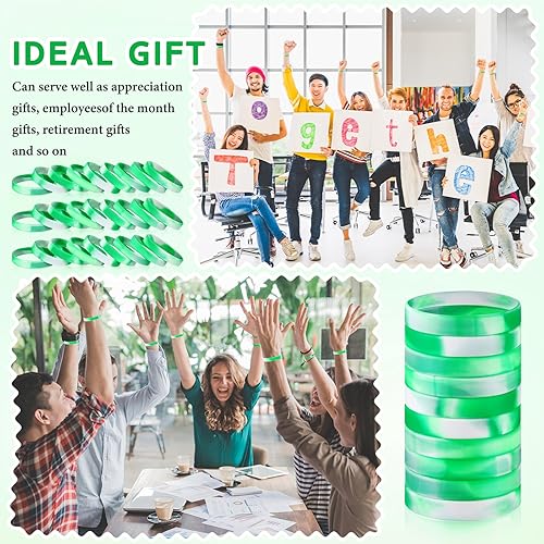 Vista 89 de Liliful 100 pulseras de goma de silicona para mujeres y hombres (verde)