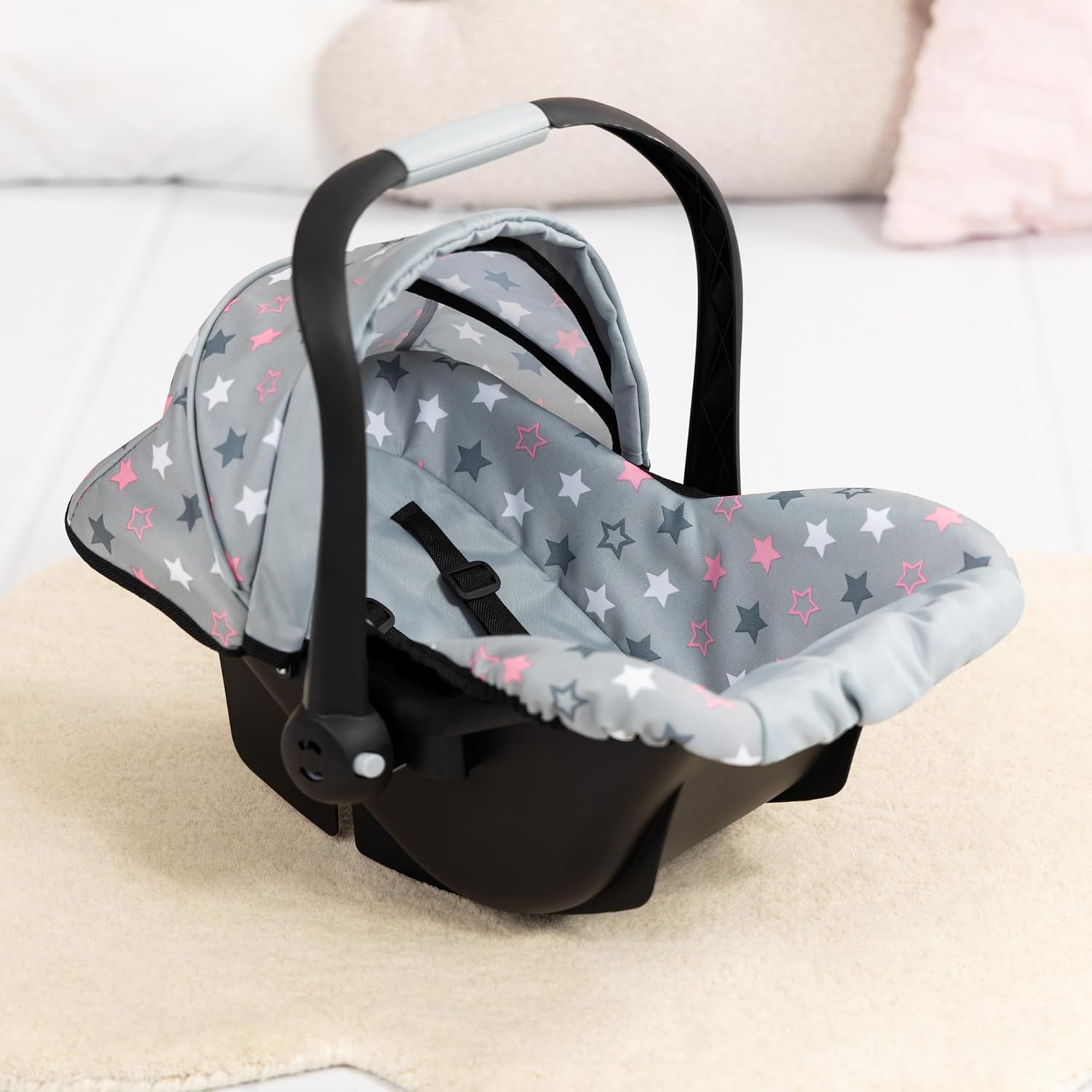 Bayer Baby Doll Car Seat with Retractable Canopy & Harness for Dolls up to 18 in