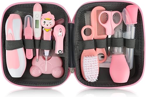 Miniatura 8 de Kit de cuidado de la salud y aseo del bebé juego portátil de cuidado de la seguridad del bebé kit esencial para bebé recién nacido rosa 26 en 1