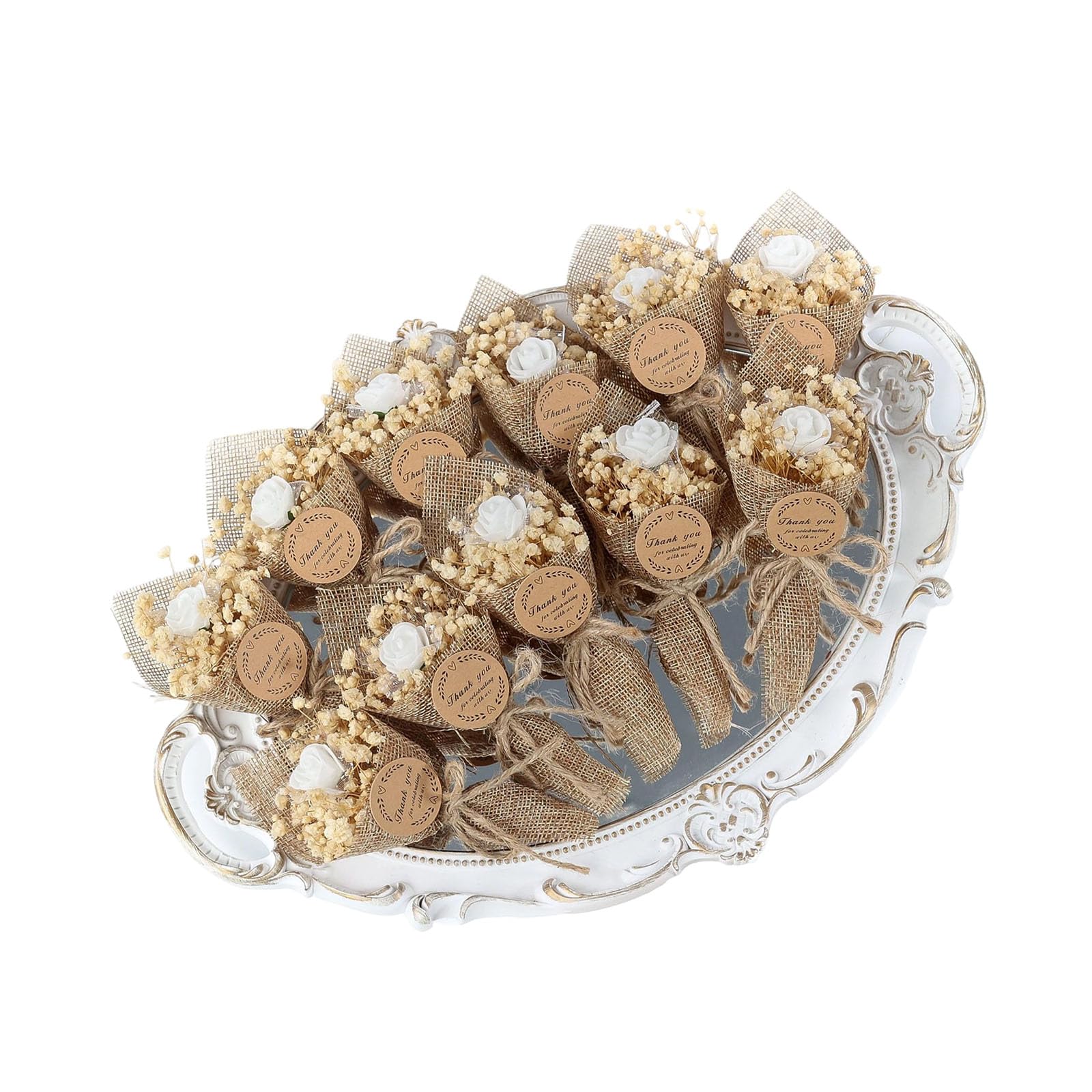 Tsophreniq Sturdy Dried Flower Arrangement Pack 10 Bouquets Excellent for Gift Presenting Party Decoration
