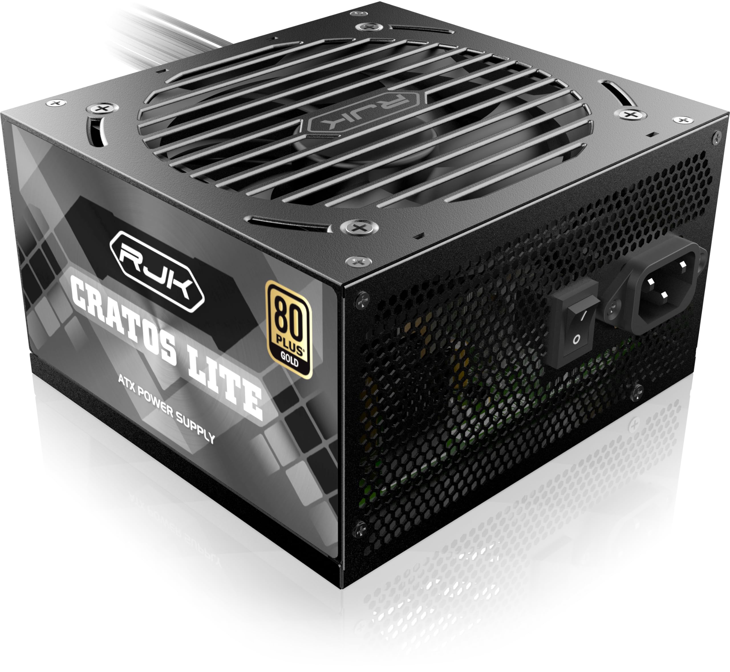 RAIJINTEK CRATOS Lite 850 W Black, 80 Plus Gold, ATX 3.1, Fuente de alimentación para PC no Modular, PCIe 5.1 Ready, Ventilador Inteligente de 120 mm, Conector de CC a CC, Conector de 12 V-2 × 6, 5