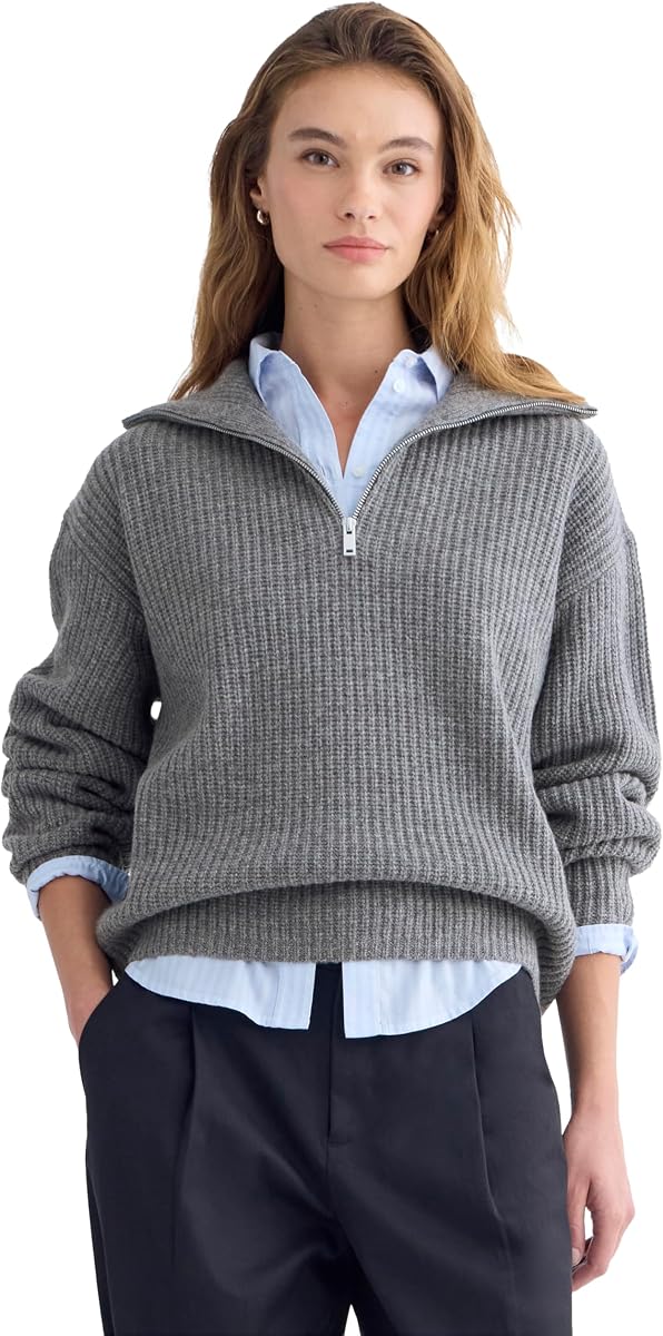 Everlane Women's Everlane The Half-Zip Sweater in Luxe Merino
