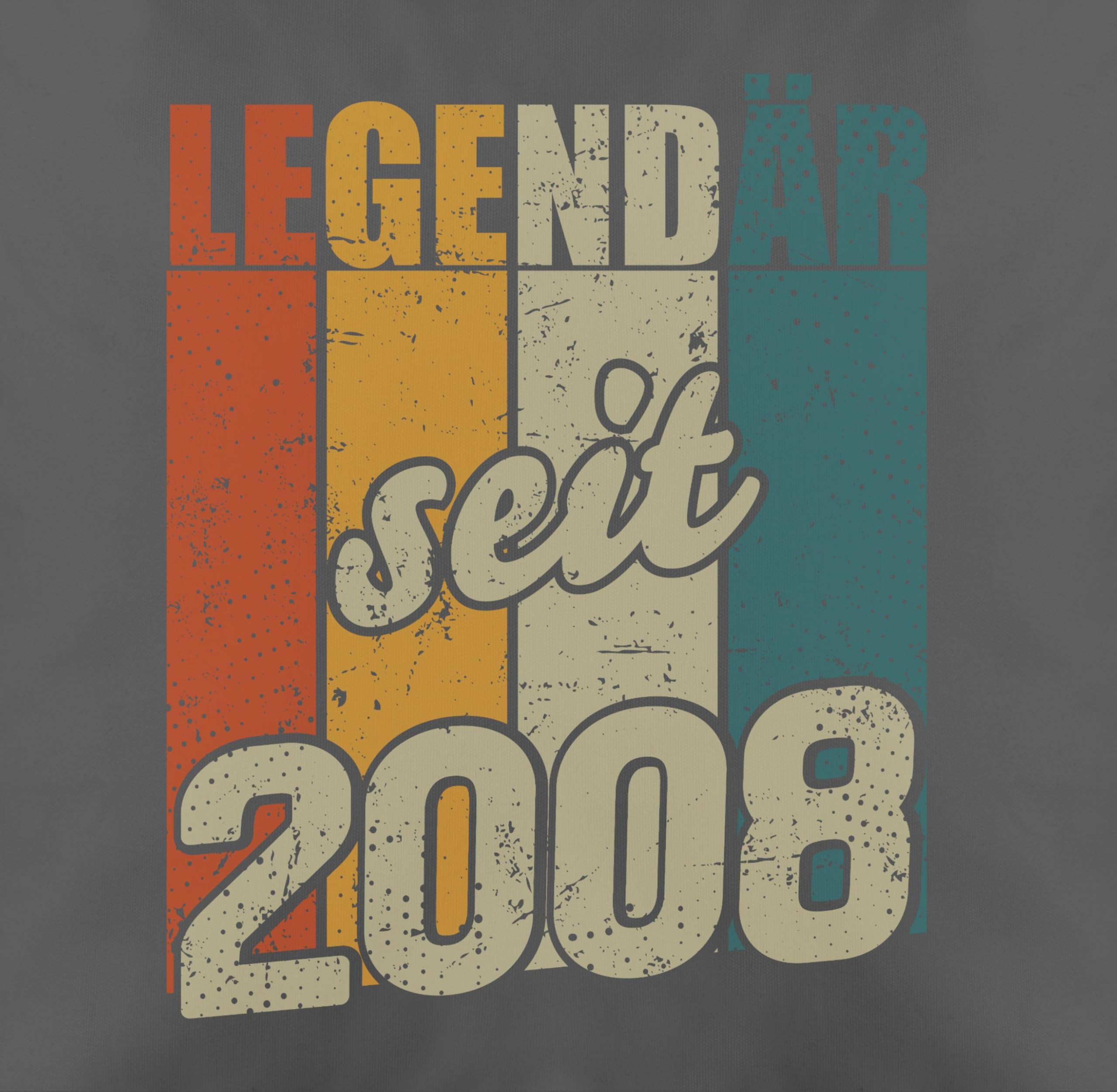 Shirtracer Kissenbezug - 18. Geburtstag Kissen - Legendär seit 2008-50 x 50 cm - Grau - Geschenk 18 Geschenke für 18-jährige 18ten zum Junge Pillow 18th Birthday Eighteen (18) Sohn Jungen 18.Geb Fuer