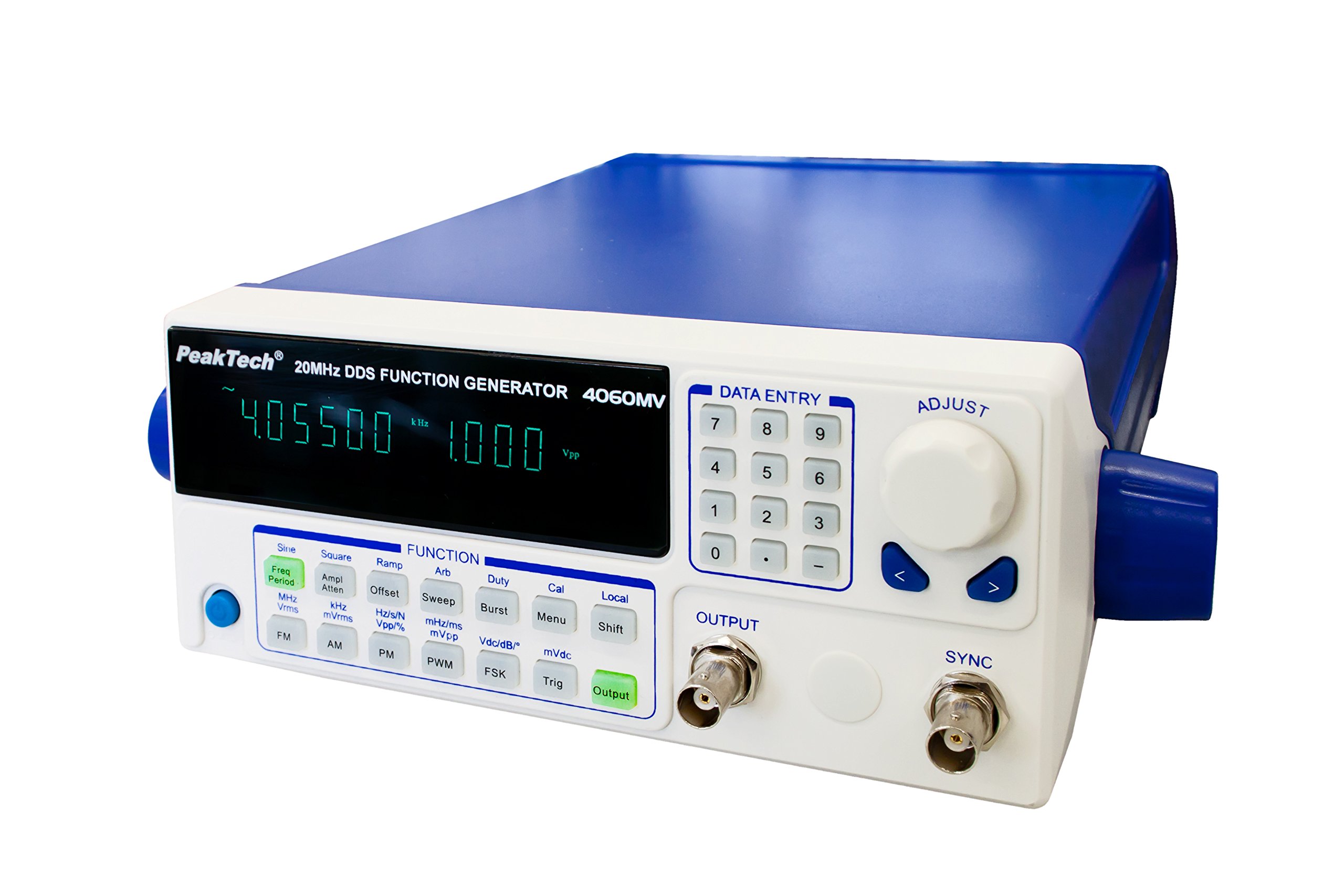 PeakTech P 4060 MV Funktionsgenerator 10µHz - 20MHz mit 10W Leistungsverstärker/Fernsteuerung über USB/FM, AM, PM, PWM, FSK Modulation, 1 Stück