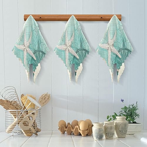 Miniatura 5 de Saco de harina de coral con estrellas de mar, toallas de cocina, fregadero, paños de cocina, toallas absorbentes de otoño, toallas de mano de cocina