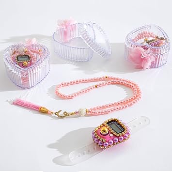 Islamic Tasbih Prayer Beads & Digital Tasbeeh Counter Set 3 Pack Muslim Prayer Gift for Dhikr, Meditation & Ramadan, Elegant Beads with LCD Finger Counter in Heart-Shaped Gift Box Pink