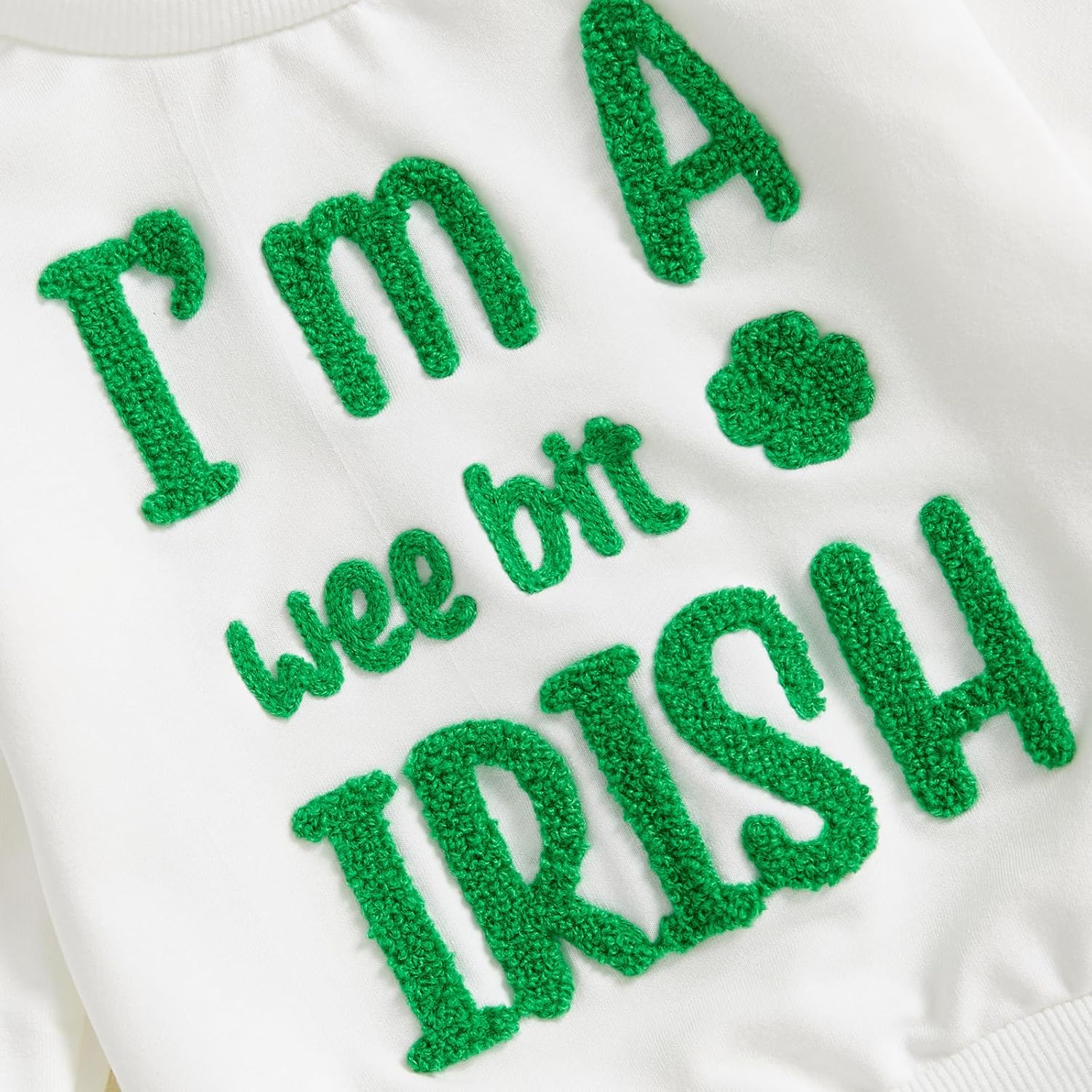 Kupretty Toddler Baby Boy Girl St Patricks Day Outfit Irish Shamrocks Clothes Embroidery Long Sleeve Sweatshirt + Pants Set - Image 2