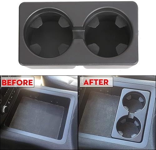 Miniatura 6 de ECOTRIC Portavasos compatible con Chevy Silverado Avalanche Tahoe Sierra Suburban Yukon 2007-2014, repuesto para consola central 19154712 inserto de
