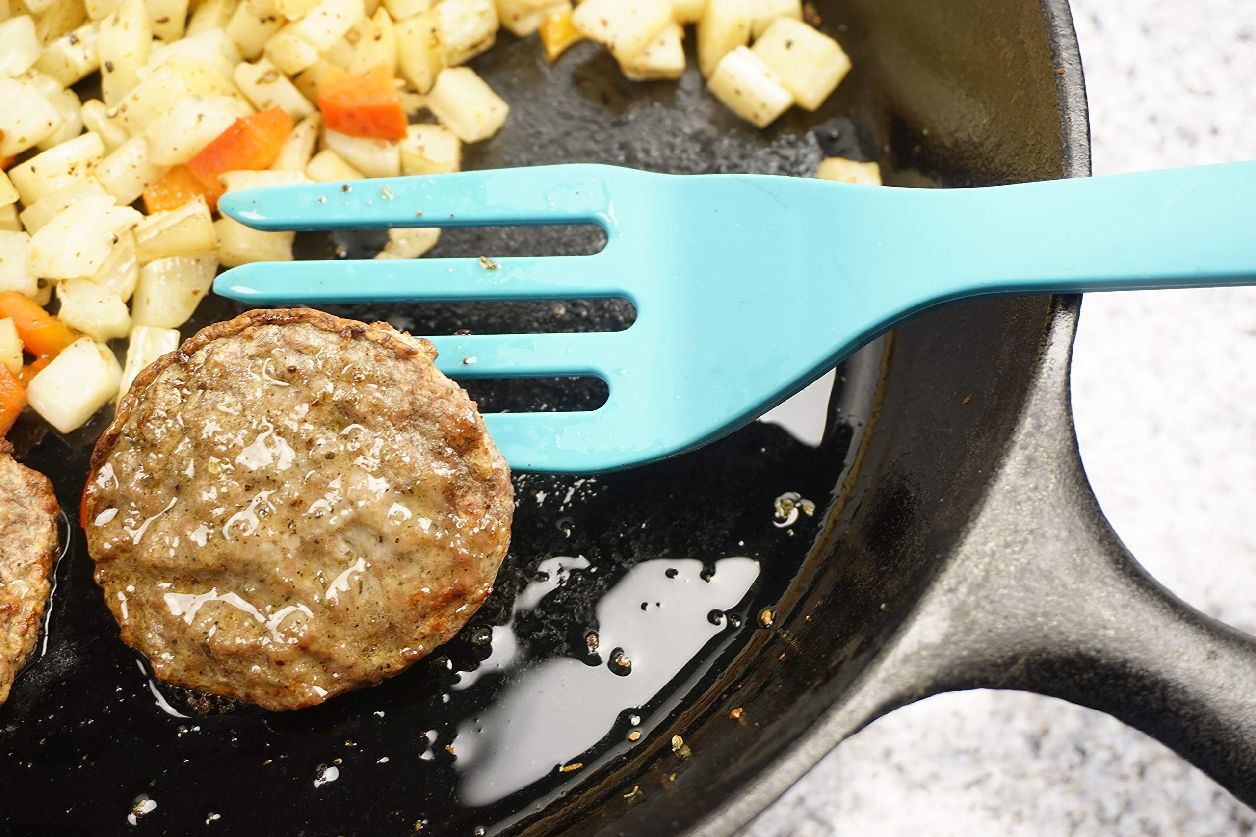 RSVP International Silicone Flexible Fork, Turquoise, 11" | Mixes Ingredients, Mashes Food, Whisks Eggs, & More | Dishwasher Safe & Heat Resistant | Baking, Serving, Mixing Made Easy — Amazon image 4
